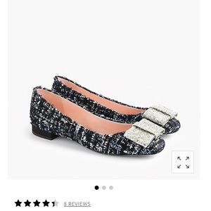 J. Crew Poppy Ballet Flats Tweed Glitter #J8237